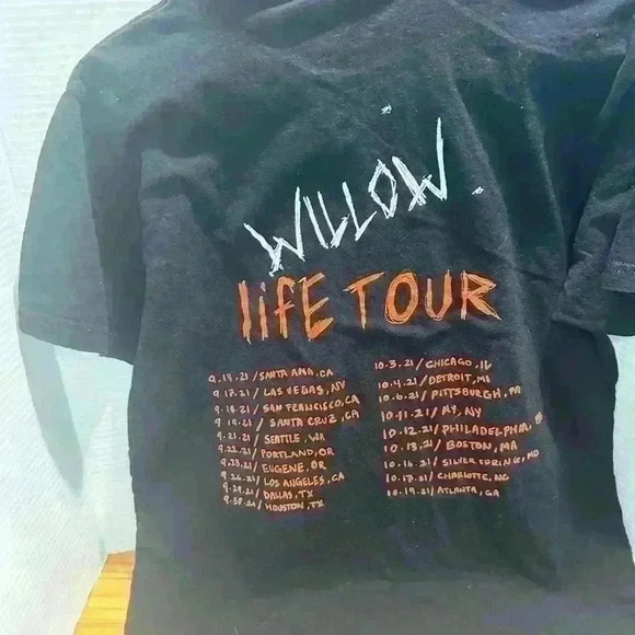 Willow Smith Life American Tour Concert T Shirt Medium 2021 Black - Picture 3 of 7